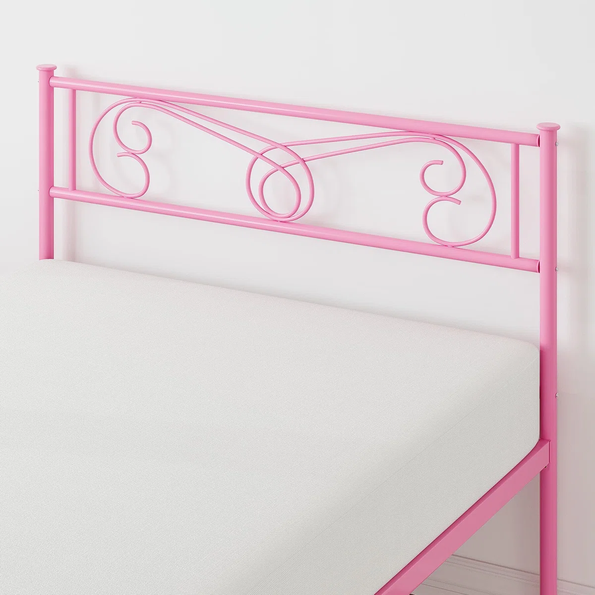 Twin Size Metal Bed Frame Platform with Headboard and Footboard,No Box Spring Needed, Easy Assembly,White - Image 3